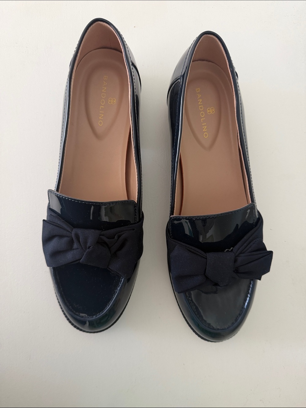 Bandolino Navy Patent Bow Loafers